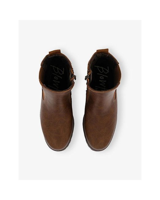 Blowfish Brown Leven Faux-Leather Chelsea Boots