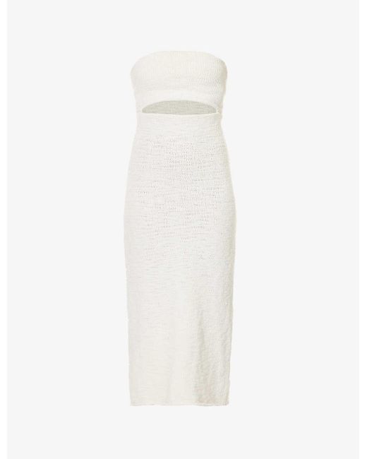 Camilla & Marc Jasper Cut-out Stretch-cotton Midi Dress in White | Lyst