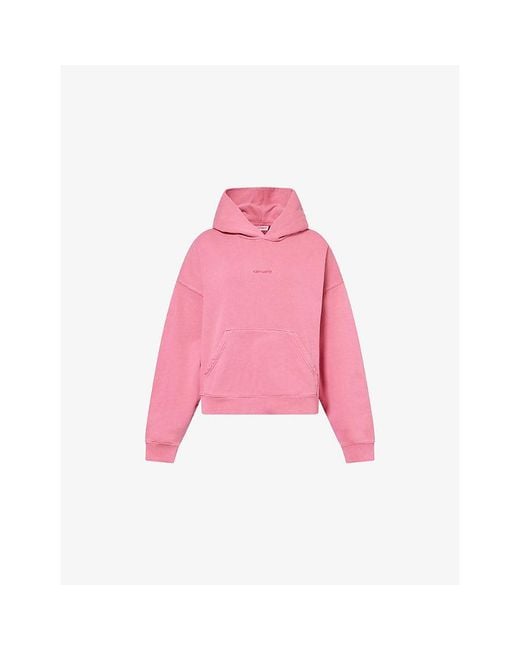 Carhartt Pink Benton Logo-Embroidered Cotton Hoody