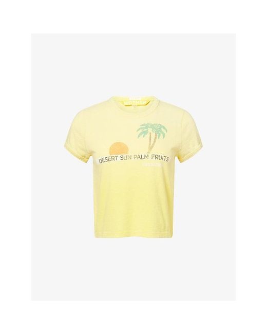 Mother Yellow The Itty Bitty Ringer Graphic-Print Cotton T-Shirt
