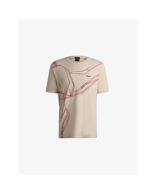 Boss Natural Degradé-Print Short-Sleeve Cotton-Jersey T-Shirt for men