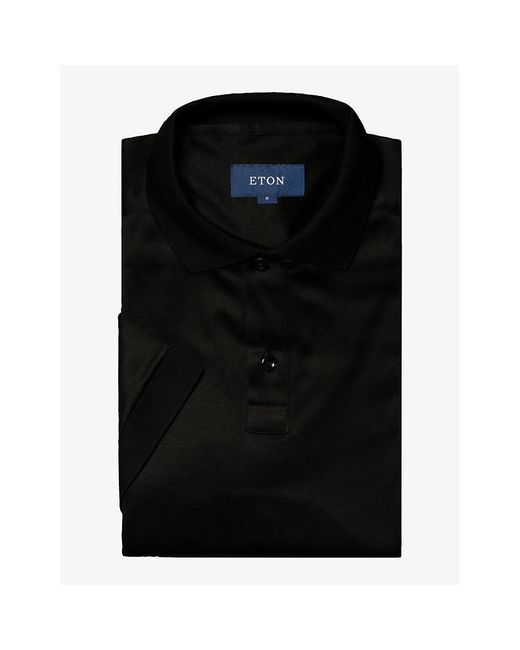 Eton Filo Di Scozia Short-sleeve Relaxed-fit Cotton Polo Shirt in Black for  Men | Lyst