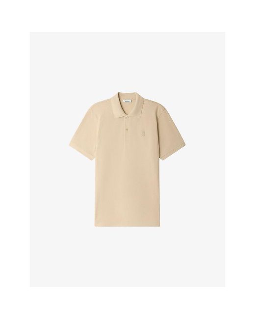 Sandro Natural Branded Short-Sleeved Cotton-Piqué Polo Shirt for men