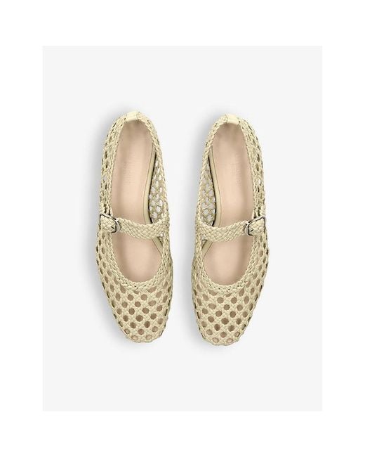 Le Monde Beryl White Mary Jane Woven Leather Pumps