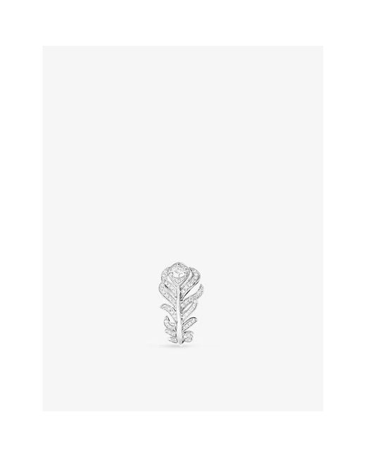 Boucheron White Plume De Paon Xs 18Ct- 0.42Ct Round-Brilliant And 0.18Ct Rose-Cut Diamond Ring
