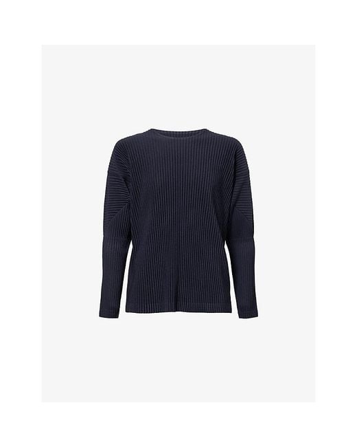 Homme Plissé Issey Miyake Blue Basics Long-Sleeve Knit Top for men