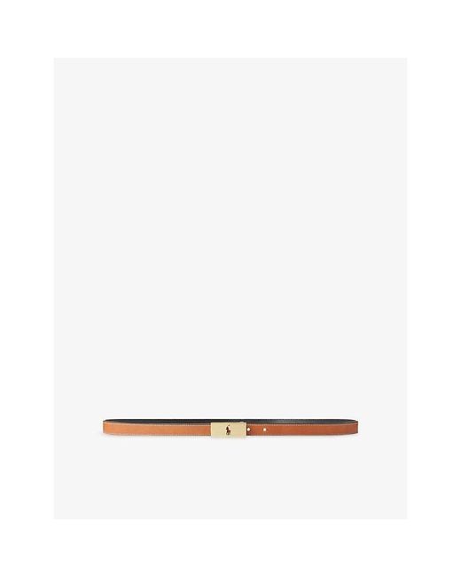 Polo Ralph Lauren White Id Reversible Leather Belt