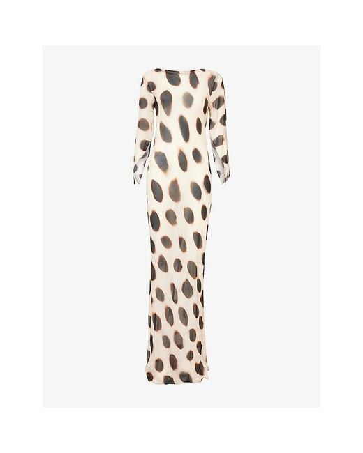 Rat & Boa Metallic Raina Printed Crepe Maxi Dress