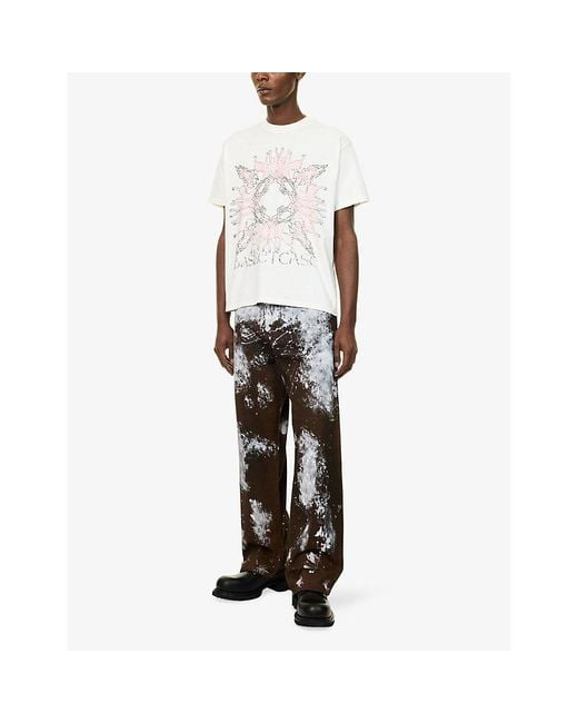 Basket Case White Exodia Graphic-Print Cotton T-Shirt for men