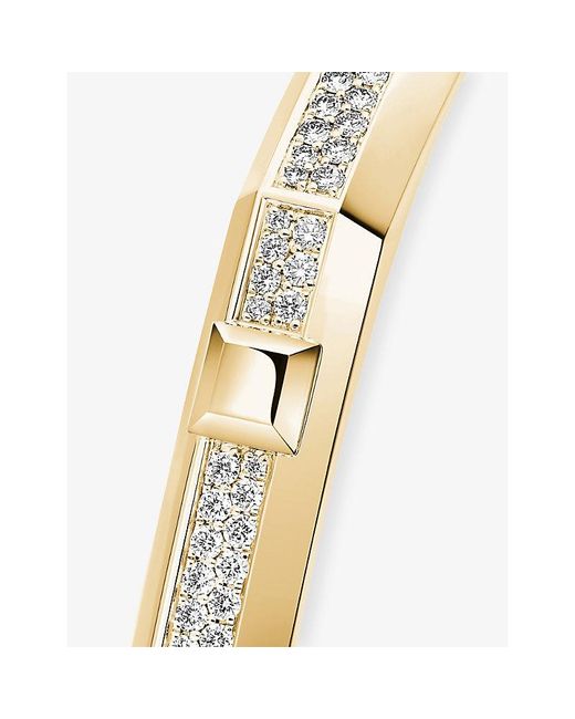 Messika Metallic Moderniste Pave Medium 18Ct And 0.75Ct Diamond Bangle Bracelet