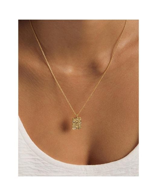Astley Clarke Metallic Terra Strength Engravable Locket 18Ct-Vermeil Necklace