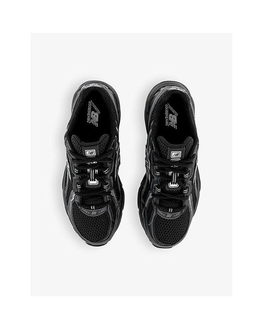 New Balance Black 740 V2 Logo-Embroidered Mesh Low-Top Trainers