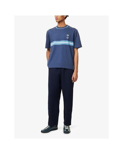 Fred Perry Blue X Craig Logo-Embroidered Cotton T-Shirt for men