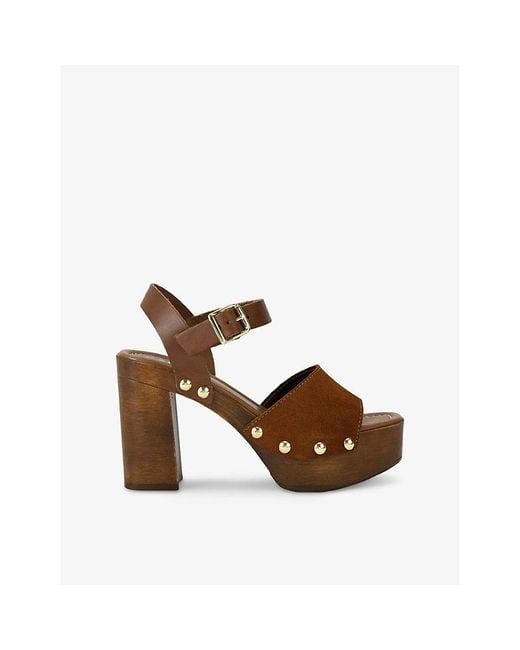 Carvela Kurt Geiger Brown Festa Suede Platform Sandals
