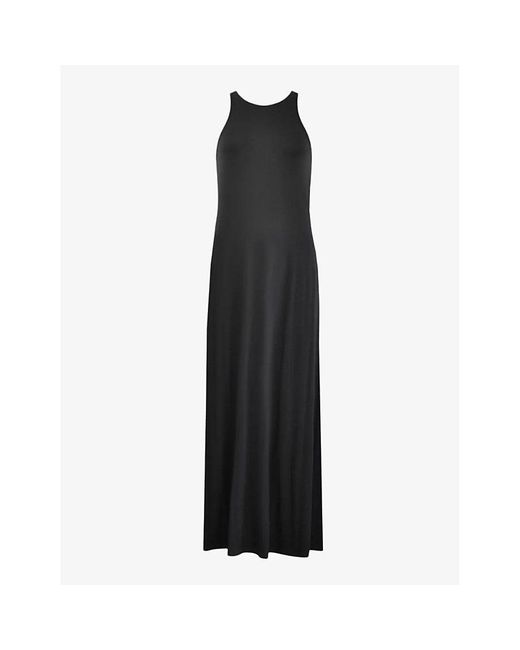 Ro&zo Black Round-neck Sleeveless Jersey Maxi Dress