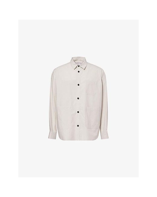 Sacai White Typewriter Patch-Pocket Cotton Shirt for men