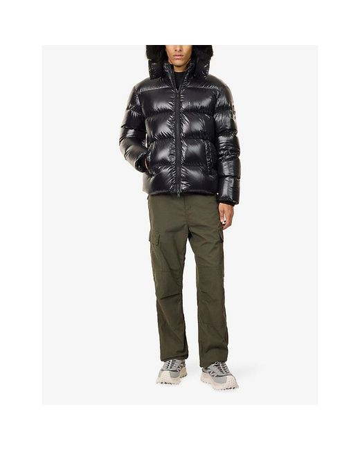 Moose Knuckles Black Kings Hooded Shell-Down Jacket for men