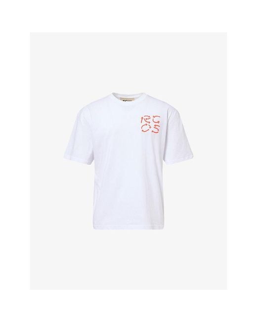 Reese Cooper White Paint Stroke Short-Sleeve Cotton-Jersey T-Shirt for men