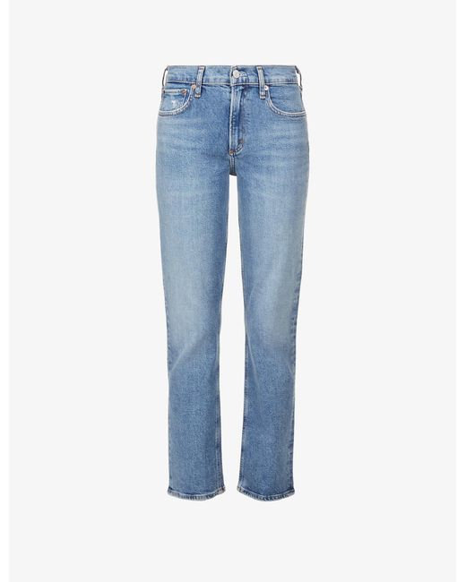 Agolde Lyle Slim-fit Low-rise Organic-cotton Stretch-denim Jeans in ...