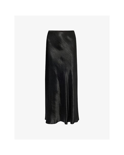 Maison Margiela Black Crinkled-Texture Regular-Fit Woven Midi Skirt
