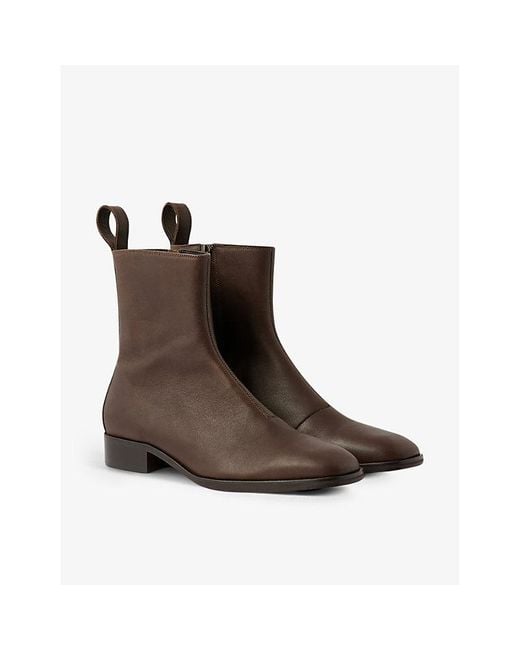 Soeur Brown West Round-toe Smooth-leather Heeled Ankle Boots