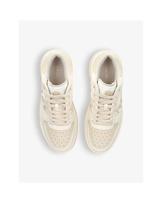 Amiri Natural Classic Logo-embellished Leather Low-top Trainers for men