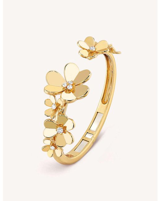 Van Cleef & Arpels Metallic Frivole 7-flowers Yellow-gold And 0.54ct Diamond Bracelet