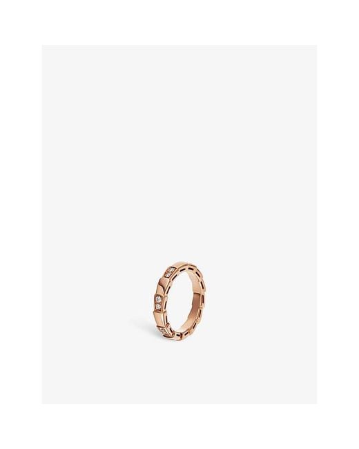 BVLGARI White Serpenti 18Ct Rose- And Diamond Ring