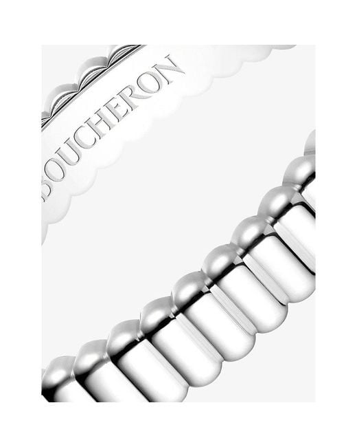 Boucheron White Quatre Grosgrain 18Ct Wedding Band for men