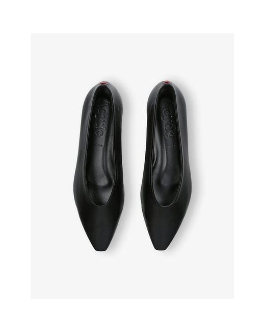 Aeyde Black Betty Square-Toe Leather Ballet Flats