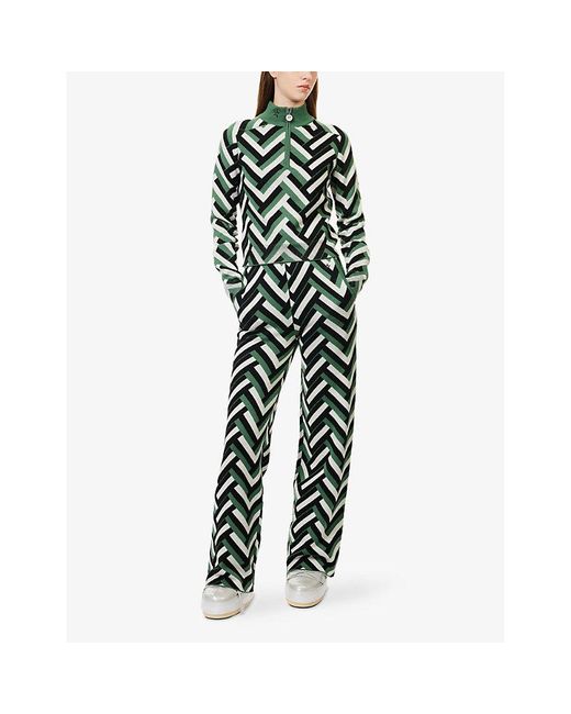 Perfect Moment Green La Tour Quarter-Zip Merino-Wool Jumper