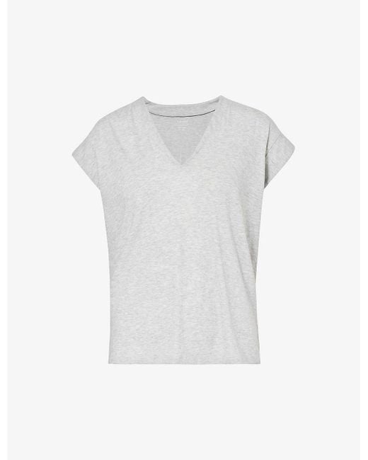 FRAME White Le V Organic-cotton Jersey T-shirt