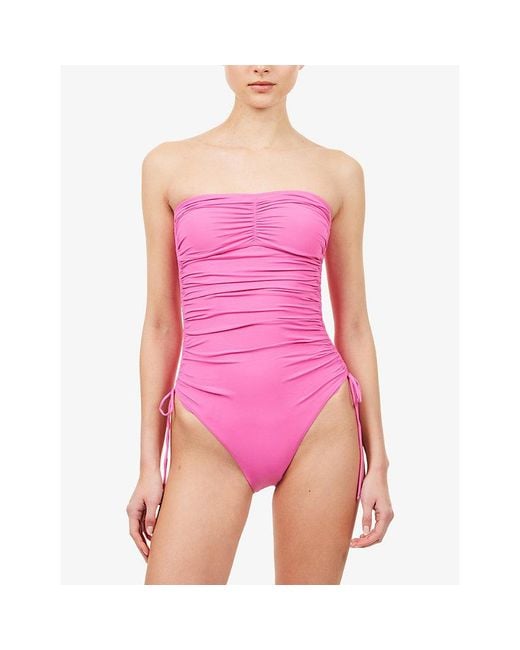 Melissa Odabash Pink Sydney Bandeau Swimsuit