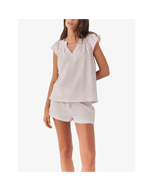 The White Company White Hand-smocked Relaxed-fit Cotton Pyjamas