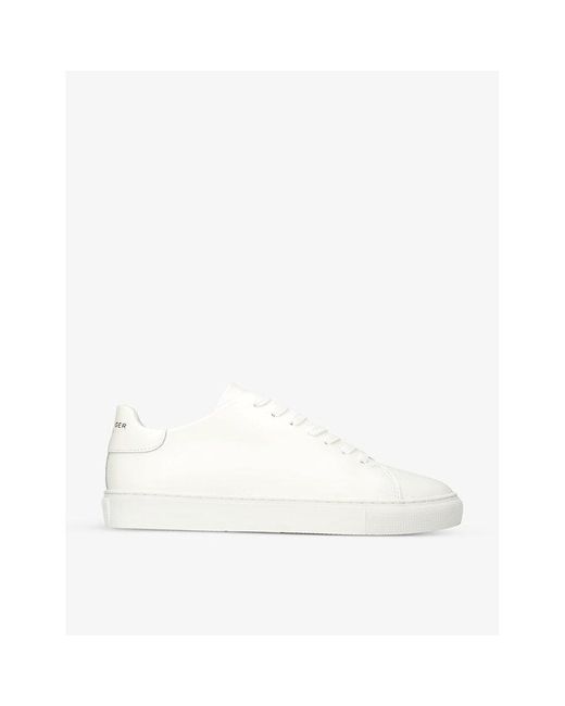 Kurt Geiger Natural Lennon Logo-Embossed Leather Low-Top Trainers for men