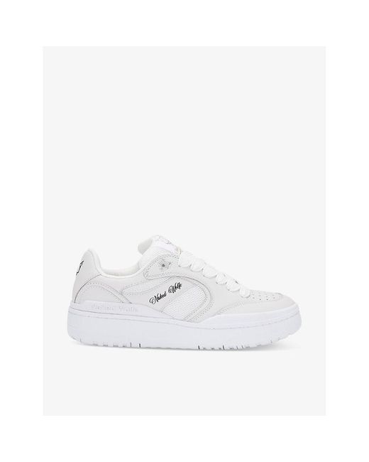Naked Wolfe White Ambition Brand-patch Low-top Leather Trainers