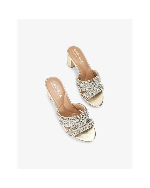 Carvela Kurt Geiger White Pageant Faux-Leather Heeled Mules