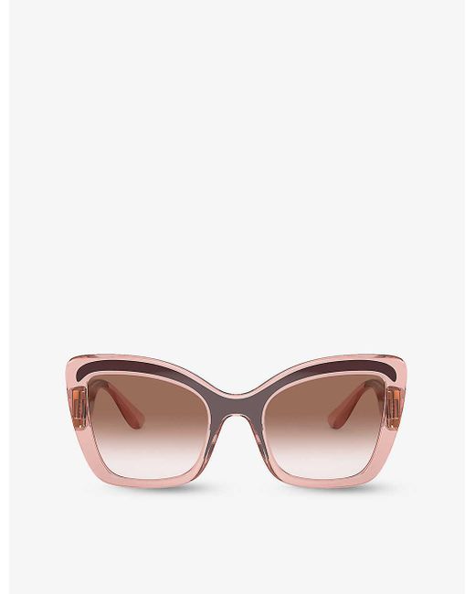 Dolce & Gabbana Pink Dg6170 Butterfly-frame Nylon Sunglasses