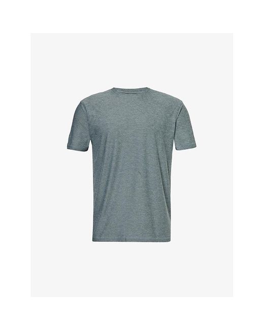 vuori Blue Strato Tech Brand-patch Regular-fit Stretch-woven T-shirt for men