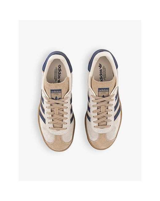 Adidas Multicolor Gazelle Bold Brand-Stripe Suede Low-Top Trainers