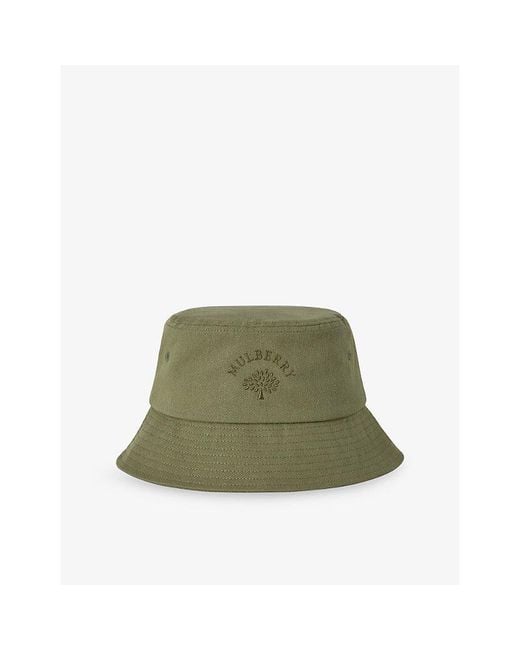 Mulberry Green Tree Embroidered Cotton Bucket Hat