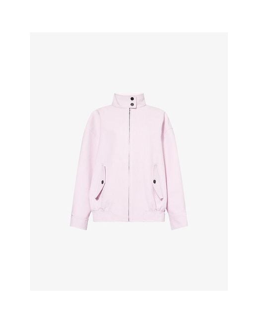 ジャケット GUCCI PINK COTTON CASUAL JACKET Gucci Buttoned-Pockets High-Neck Cotton Jacket in Pink | Lyst