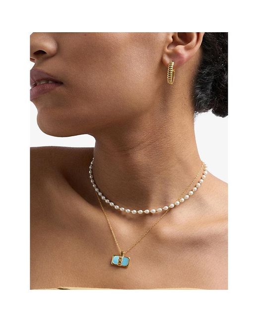 Astley Clarke Blue Aurora Ridge 18Ct- Plated Sterling- And Sapphire Pendant Necklace