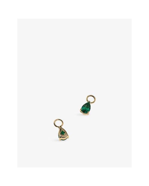 Astrid & Miyu Green Birthstone May 14Ct- And Lab-Grown Emerald Earring Charm