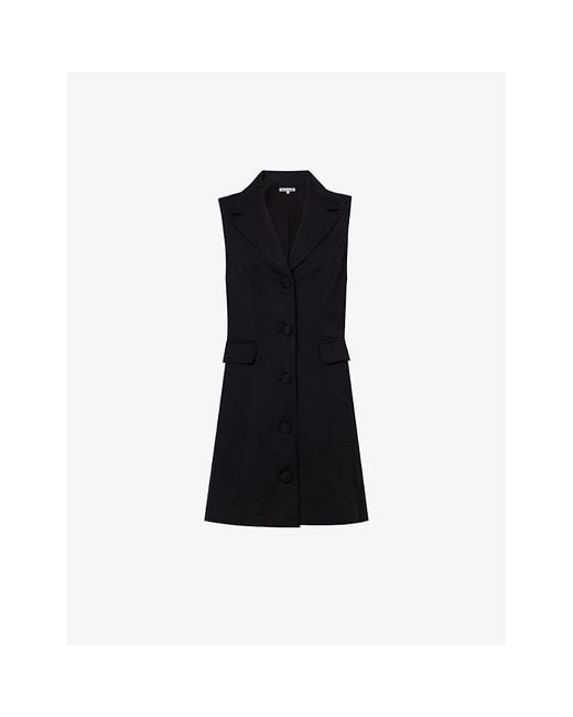 Reformation Black Acelynn Slim-fit Stretch-woven Mini Dress
