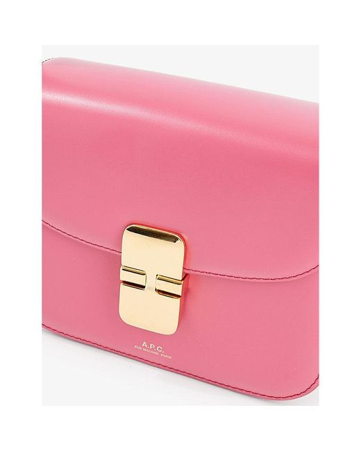 A.P.C. Pink Grace Mini Leather Cross-body Bag
