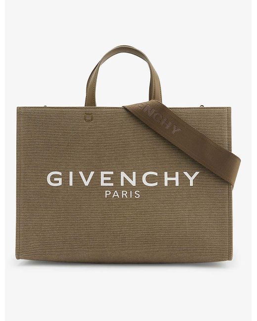 Givenchy G-tote Medium Cotton-canvas Tote Bag in Brown | Lyst