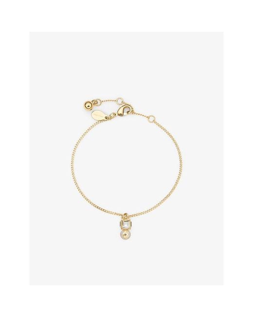 Jimmy Choo Metallic Jc Pearl Cube Brass Bracelet