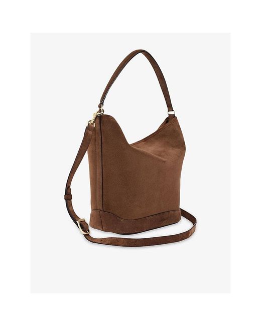 Sandro Brown Tangoso Suede Bucket Bag