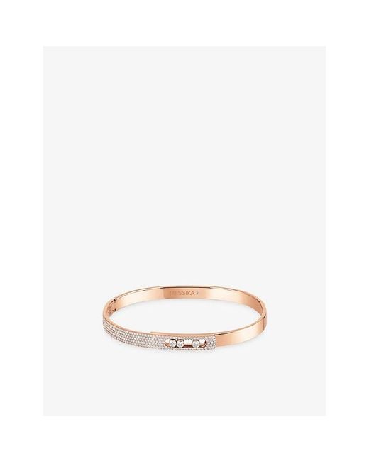 Messika Natural Move Noa Bangle Pavé Pm 18Ct Rose- And 0.95Ct Diamond Bangle